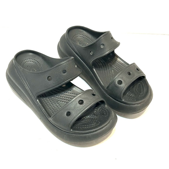 CROCS Shoes - Crocs Classic Crush Sandal Black Unisex Slip On Casual Slippers Men 5 Women 7